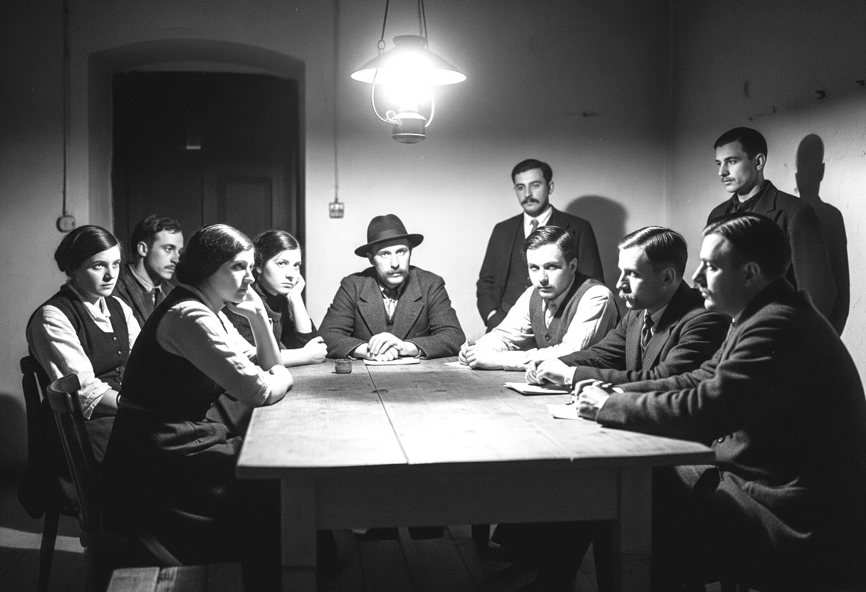 Historische anarchistische Versammlung in Wien zur Zeit von Pierre Ramus