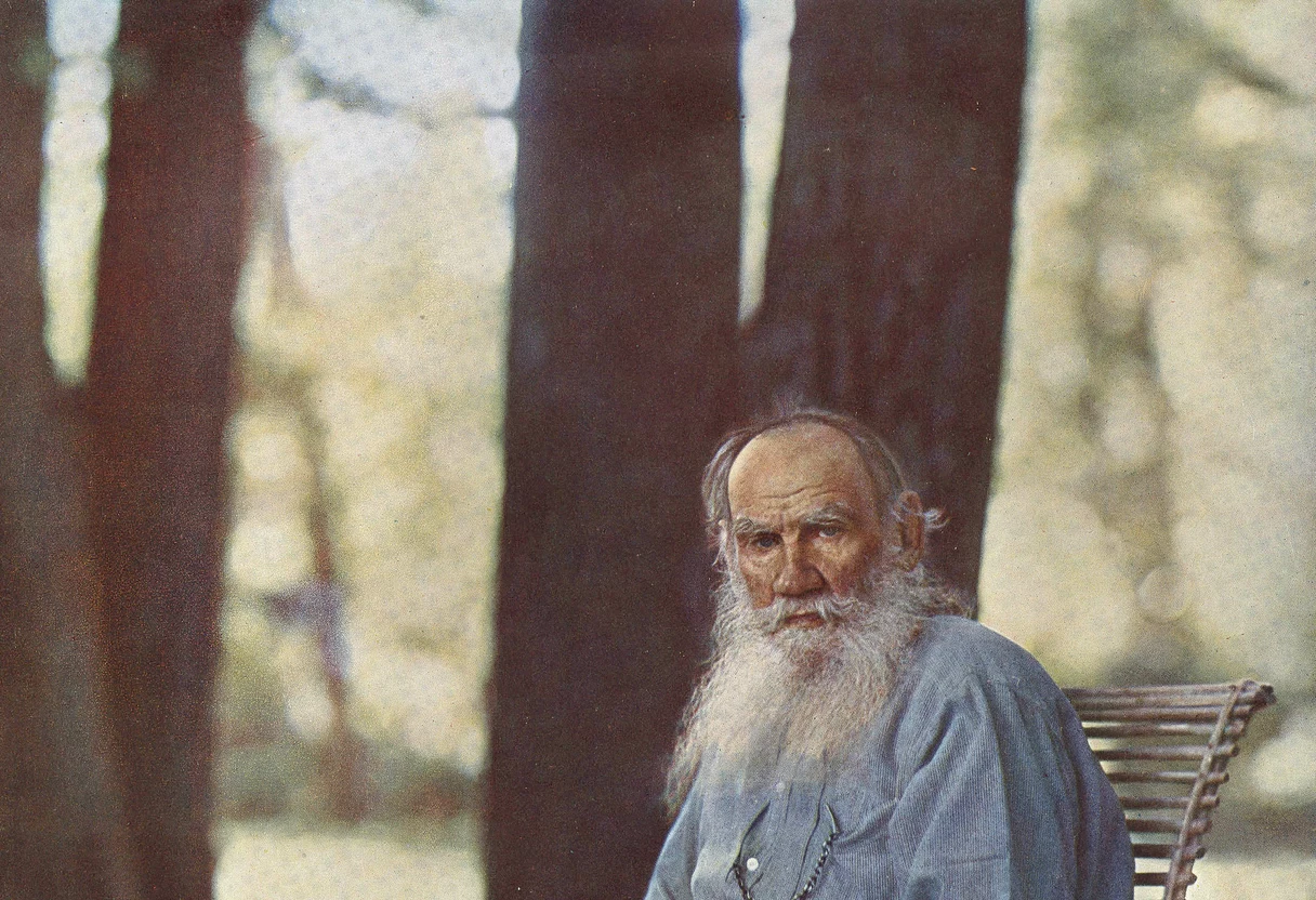 Lew Tolstoi, christlich-anarchistischer Pazifist – Farbfotografie von 1908